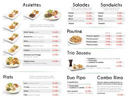 Restaurant Rima Menu